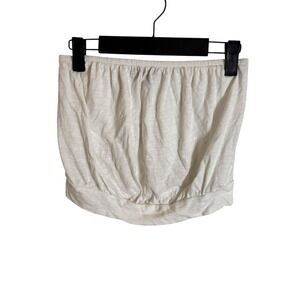 Express Womens White Slub Knit Strapless Tube Top Banded Hem XS